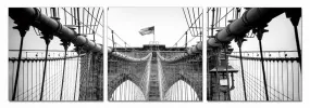 24" Black and White Canvas 3 Horizontal Panels Photo By Homeroots