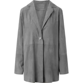 Beautiful oversize suede blazer / 50234 - Thunder grey