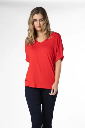 Betty Basics Granada Oversized Tee in Chilli Red