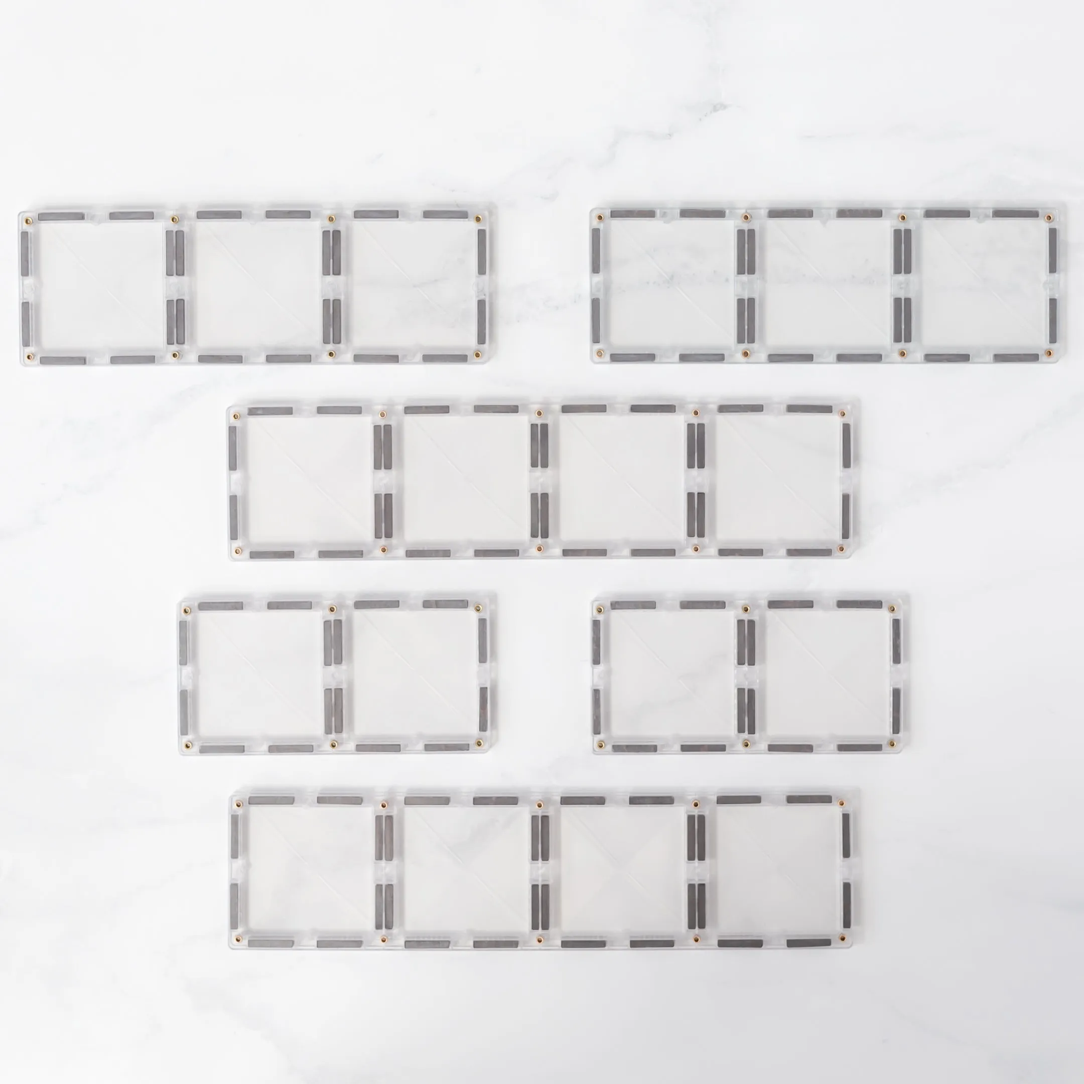 Connetix Tiles - 12 Piece Rectangle Set | Clear