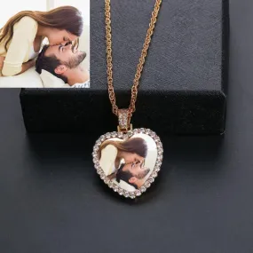 Custom Heart Necklace With Picture Inside- Custom Memory Medallion