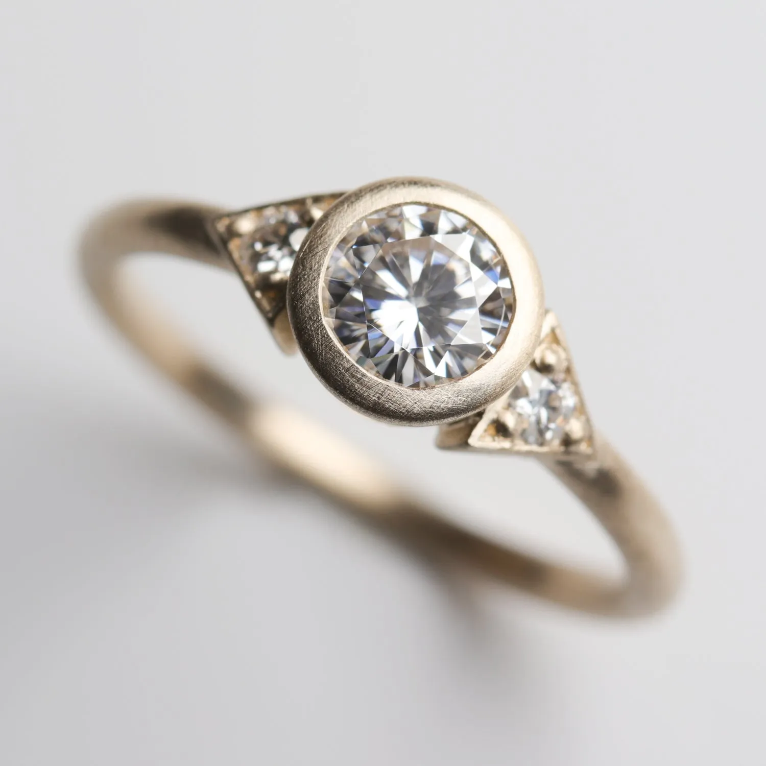 Deco Three Stone Ring •