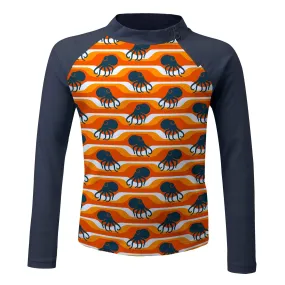 Lava Octopi Long Sleeve Zip Rashie