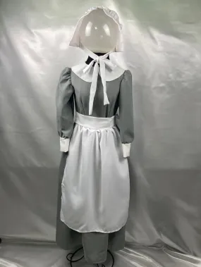 Pilgrim Girl Gray Costume w/ Bonnet - Medium 8 - 10