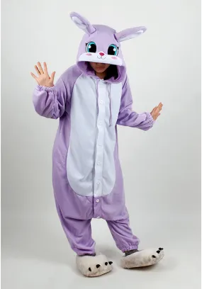 PITaPATs onesie animal jumpsuit costume - long sleeve purple rabbit