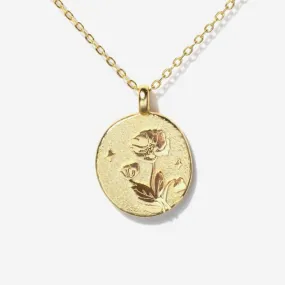 Poppy Birth Flower Necklace - Aug