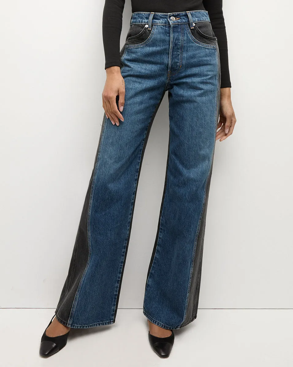 Taylor Two-Tone Wide-Leg Jean