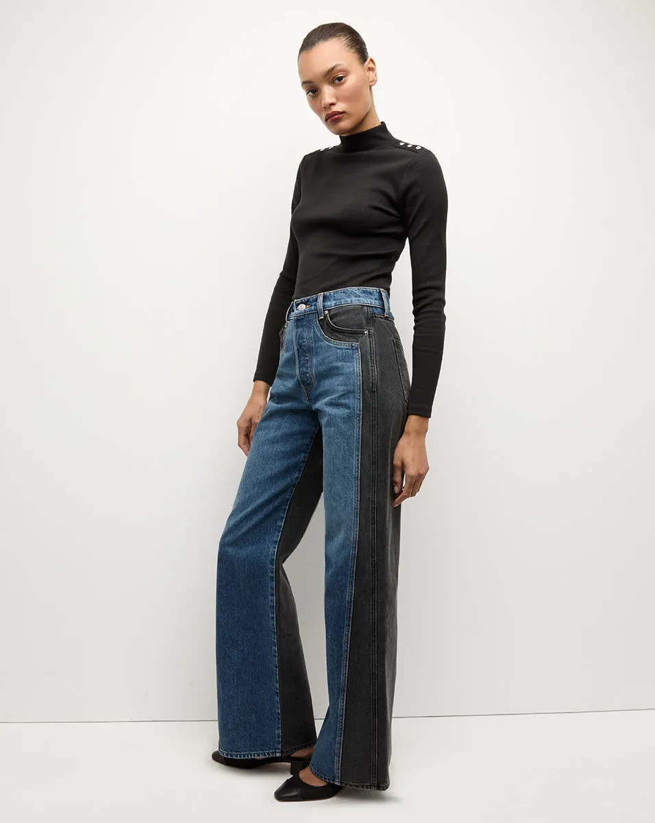 Taylor Two-Tone Wide-Leg Jean