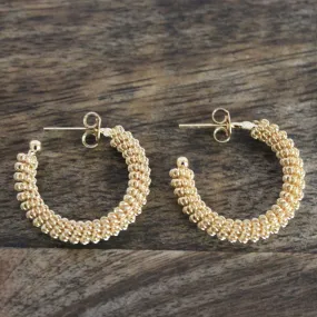 Twisted Bead Hoops